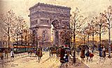Eugene Galien-laloue Canvas Paintings - Arc de Triomphe